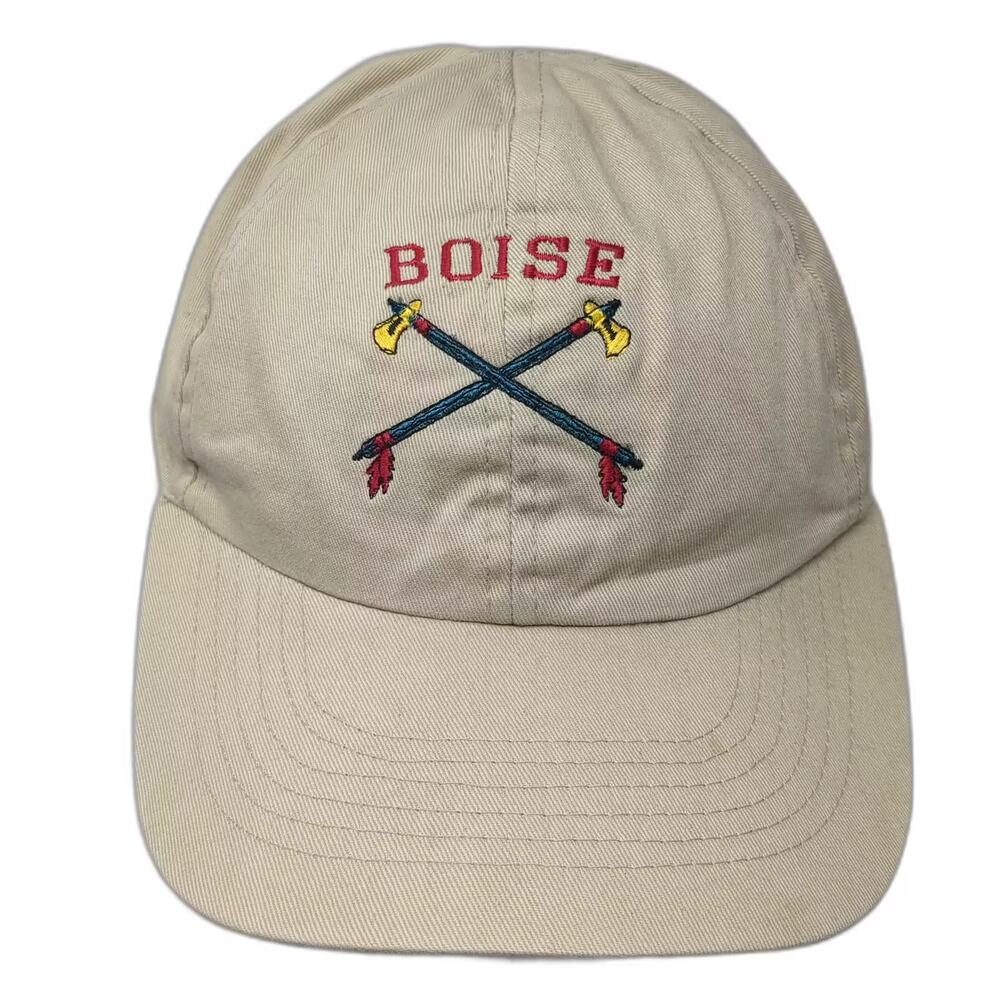 Dorfman-Pacific Baseball Cap Beige Red Boise Tomahawks OS Embroidered Cotton Hat